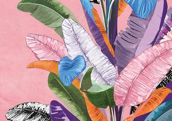 Palm Springs, Pink - Motorised Roman Blind - Image 7